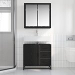 vidaXL Ensemble de mobilier de salle de bain 2 Pièces Chêne noir