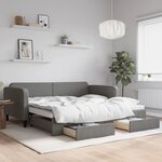 vidaXL Lit de jour avec gigogne et tiroirs sans matelas 100x200 cm