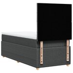 vidaXL Sommier à lattes de lit avec matelas Gris foncé 100x200cm Tissu