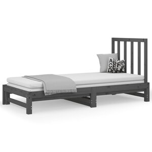 vidaXL Lit coulissant sans matelas gris 2x(90x200) cm