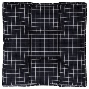 vidaXL Coussin de palette motif à carreaux noir 80x80x12 cm tissu