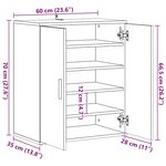 vidaXL Armoire à chaussures vieux bois 60x35x70 cm bois d'ingénierie