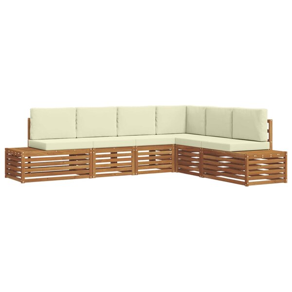 vidaXL Ensemble de canapés d'extérieur avec coussin Naturel et Crème