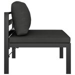 vidaXL Canapé central sectionnel avec coussins Aluminium Anthracite