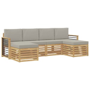 vidaXL Ensemble de canapés d'extérieur 6 pc Blanc et gris clair