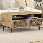 vidaXL Table basse 80x54x40 cm bois de manguier massif