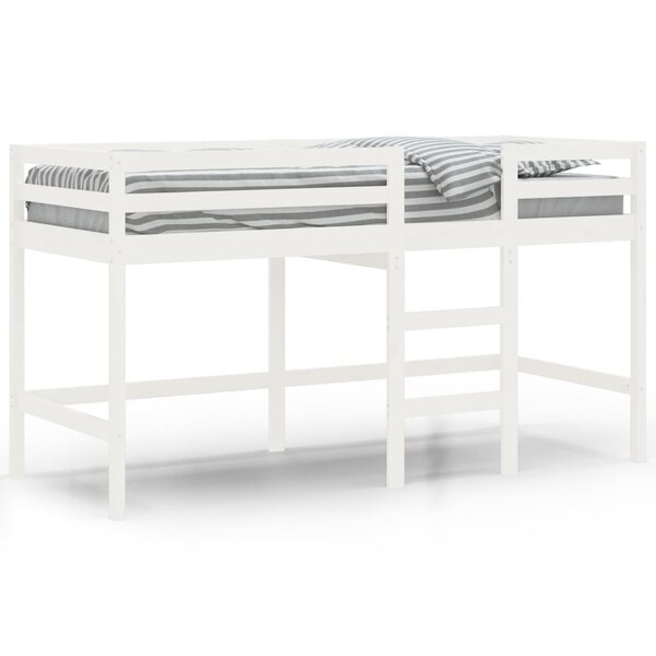 vidaXL Lit mezzanine enfants échelle blanc 80x200 cm bois pin massif