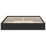 vidaXL Cadre de lit avec tiroirs sans matelas noir 180x200 cm