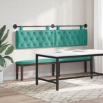 vidaXL Tête de lit suspendue Avec lumière LED Turquoise Velours