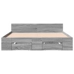 vidaXL Cadre de lit et tiroirs sonoma gris 120x200cm bois d'ingénierie