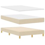 vidaXL Lit à ressort LED avec bandes LED Crème 120 x 200 cm tissu