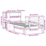vidaXL Lit bibliothèque sans matelas blanc 90x200cm bois de pin massif