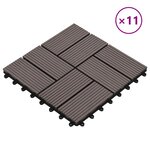 vidaXL Carreau de terrasse 11 Pièces Marron foncé 30 x 30 cm WPC
