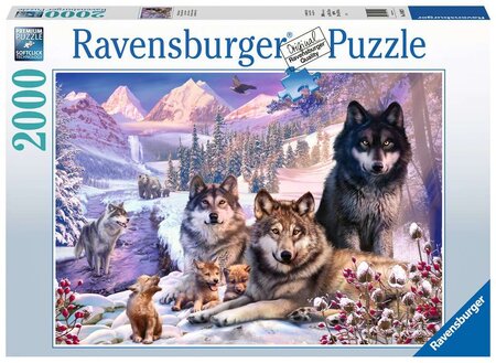 Ravensburger puzzle 2000 pièces - loups dans la neige