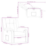 vidaXL Fauteuil inclinable Taupe Tissu