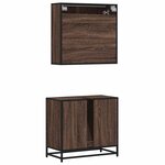 vidaXL Ensemble de meubles de salle de bain 2 Pièces Chêne marron