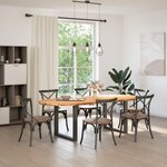 vidaXL Table à manger marron clair bois de chêne massif ovale
