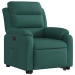 vidaXL Fauteuil inclinable électrique vert foncé tissu