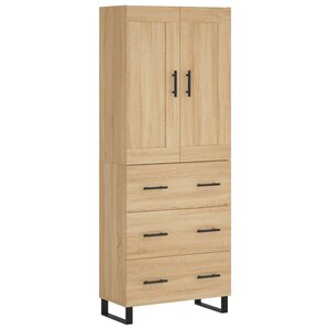 vidaXL Buffet haut Chêne sonoma 69 5x34x180 cm Bois d'ingénierie