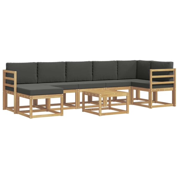 vidaXL Ensemble de canapés d'extérieur 8 Pièces Blanc et anthracite