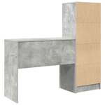 vidaXL Bureau avec Rangement Gris Béton Bois d'ingénierie