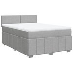 vidaXL Sommier à lattes de lit avec matelas Gris clair 140x190cm Tissu