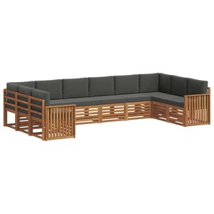 vidaXL Ensemble de canapé d'angle 10 Pièces Naturel et Anthracite