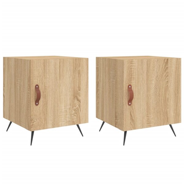 vidaXL Tables de chevet 2 Pièces chêne sonoma 40x40x50 cm bois ingénierie
