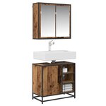 vidaXL Ensemble de mobilier de salle de bain 2 Pièces Bois Ancien