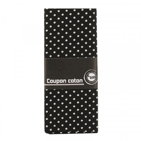 Coupon de tissu en coton damier noir et blanc 55 cm