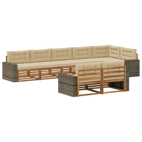vidaXL Ensemble de canapés d'extérieur 8 Pièces Naturel et Beige