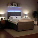 vidaXL Sommier à lattes de lit et matelas Gris clair 140x190cm Velours