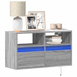 vidaXL Meuble TV mural avec lumières LED sonoma gris 80x31x45 cm