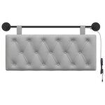 vidaXL Tête de lit suspendue Avec lumière LED Gris nuage Tissu