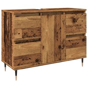 vidaXL Armoire de salle de bain vieux bois 80x33x60 cm bois ingénierie