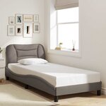 vidaXL Cadre de lit sans matelas Hvar taupe 90x200 cm tissu