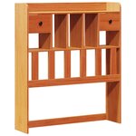 vidaXL Lit bibliothèque sans matelas cire marron 90x190 cm pin massif