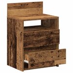 vidaXL Table de chevet avec 2 tiroirs vieux bois 40x33x60 cm
