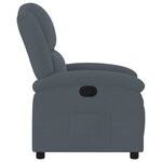 vidaXL Fauteuil inclinable en velours gris foncé