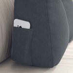 vidaXL Coussin de Dos Gris foncé 60 x 24 x 50 cm Velours