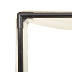 vidaXL Chaise longue double avec toit et rideaux beige résine tressée