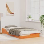 vidaXL Cadre de lit surélevé Marron cire 100 x 210 cm