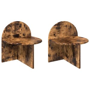 vidaXL Table de chevet 2 Pièces Chêne fumé 40 x 35 5 x 45 5 cm