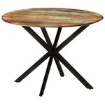 vidaXL Table à dîner Ø110x78 cm Bois de récupération massif et acier