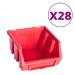 vidaXL Kit de bacs de stockage et panneaux muraux 141Pièces rouge et noir