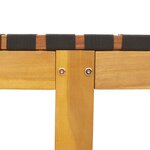 vidaXL Chaises longues lot de 2 avec table noir bois massif d'acacia