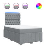 vidaXL Sommier à lattes de lit et matelas gris clair 120x190 cm tissu