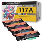 HP 117A - Pack 4 toners noir et couleur compatibles HP Color Laser 150a MFP 178nw