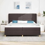 vidaXL Lit à ressorts avec matelas gris foncé 90x190 cm Marron foncé