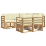 vidaXL Ensemble de canapés d'extérieur 7 pc Blanc et crème Polyester